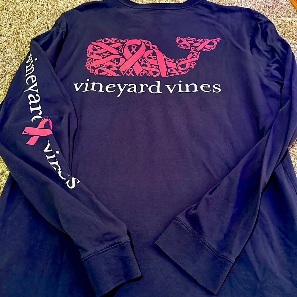 Vineyard Vines Breast Cancer Support L/S tee~medium - Picture 2 of 4